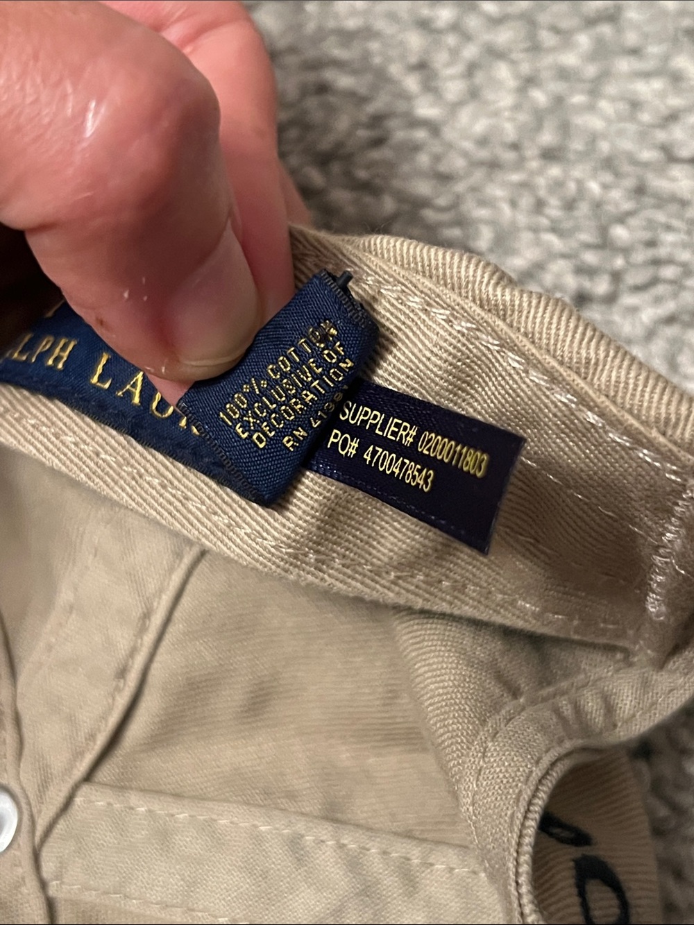 Polo Ralph Lauren Beige Men's Classic Chino Baseball Hat - Picture 11 of 12
